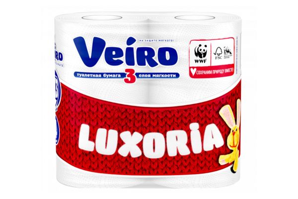 Туалетная бумага "Veiro Luxoria" 3cл. (4шт)
