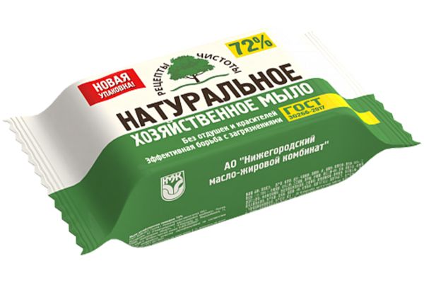 Мыло хозяйственное 72%, 150гр. (Н.Новгород), в упаковке