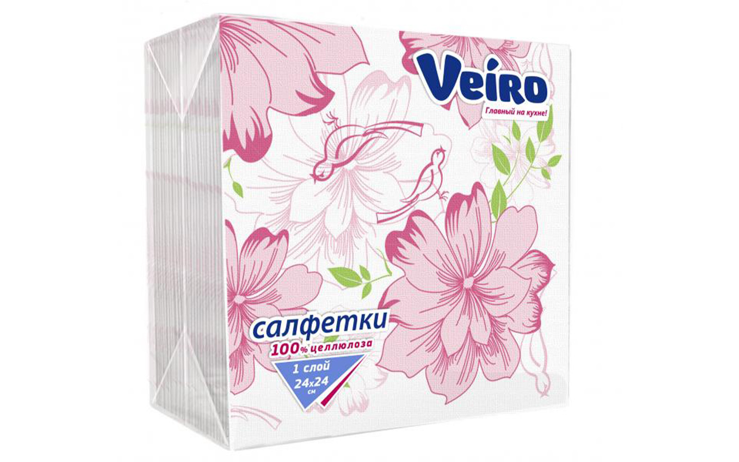 Салфетки бумажные "Veiro", (50шт), ЦВЕТОЧКИ