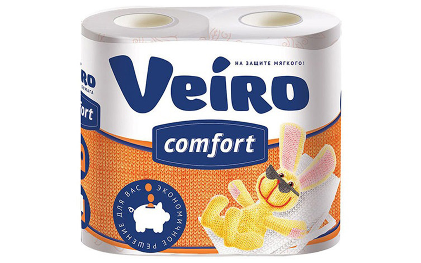 Туалетная бумага "Veiro Comfort", (4шт), белая