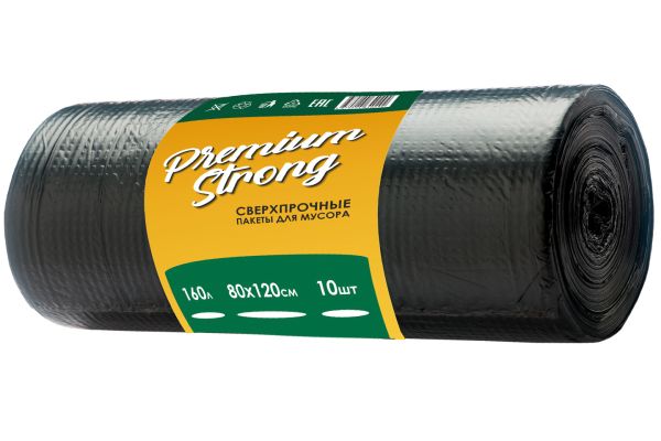 Мешки для мусоpa 160л, (10шт) "Premium Strong"