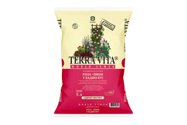 Грунт Тerra Vita, Роза/Пион/Гладиолус, 5 л