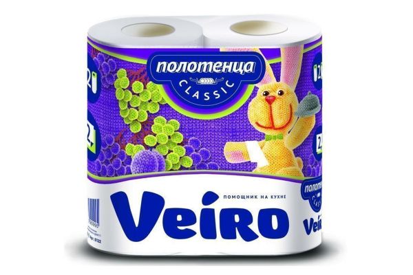 Бумажное полотенце "Veiro Classic", двухслойное, (2 рулона)