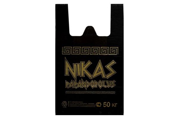 Пакет майка 30*55*21мкм, (9 гр), "Nikas", (100 шт) чёрный