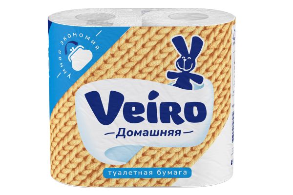 Туалетная бумага "Veiro Домашняя", (4шт), белая