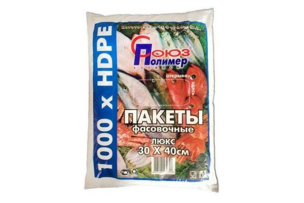 Мешочки ПНД 30*40 см (10мкм) СоюзПолимер, в пачке 1000 шт "Люкс"