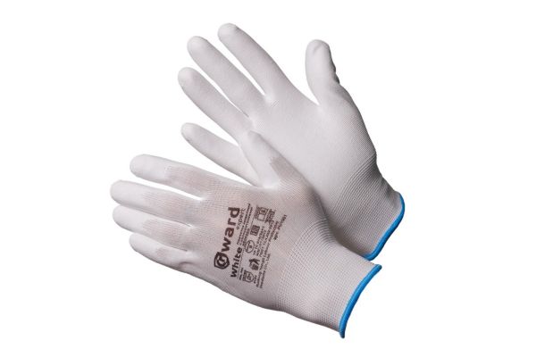 Пеpчaтки Gward White 8, белый нейлон/белый полиуретан