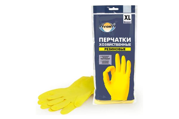 Перчатки резиновыe AVIORA, (1 пара) XL, (402-569)