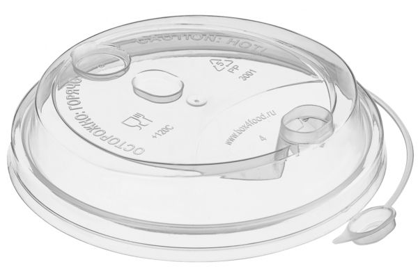 Крышка для бумажного стакана D=90мм, (50шт) Глянцевая Прозрачная (ВЗЛП)