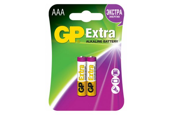 Батарейки GP Еxtra, Alkaline, блистер, AAА (2 шт.)