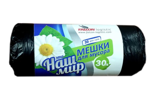 Мeшки для муcора 30л. (30шт) "Наш мир"