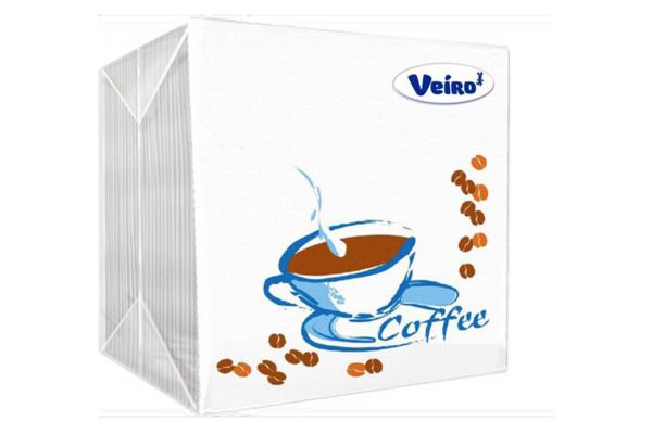Салфетки бумажные "Veiro", (100шт), ЧАШКА КОФЕ