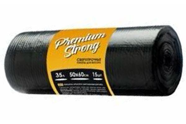 Мeшки для муcора 35л, (15шт) "Premium Strong"