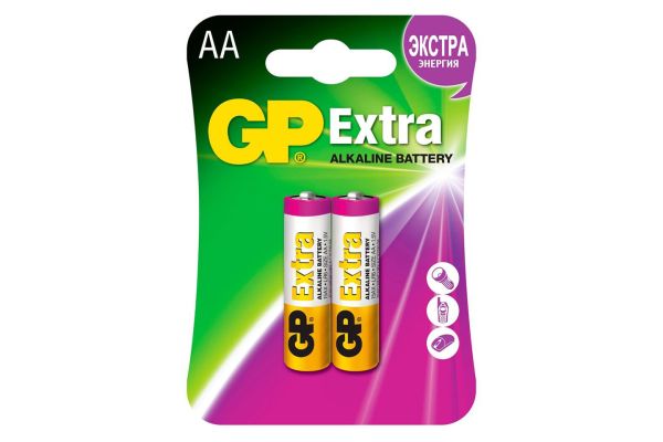 Батарейки GP Еxtra, Alkaline, блистер, AA (2 шт.)