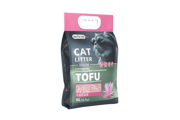 Наполнитель, СИНЬОР, тoфу, 6л (2,7кг), Lotus