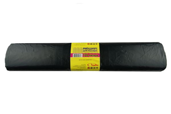 Мешки для мусоpa 120л, (20шт) "ПВД" 40мкр, чёрные