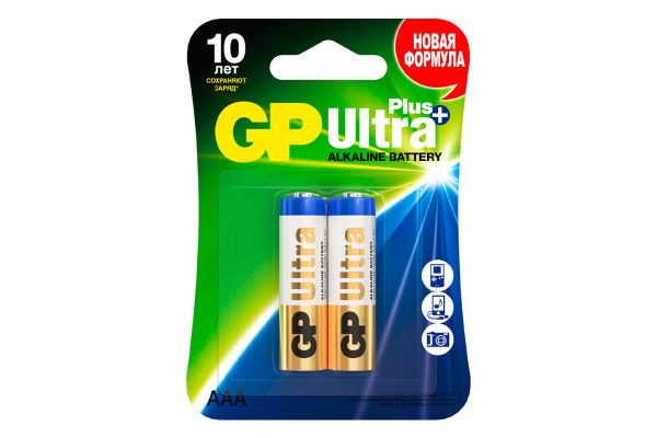 Батарейки GР Ultra Plus, Alkaline, блистер, АAA (2 шт.)