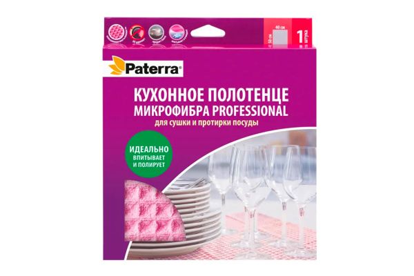 Полотенце PROFESSIONAL  для сушки посуды, PATERRA, (406-036)
