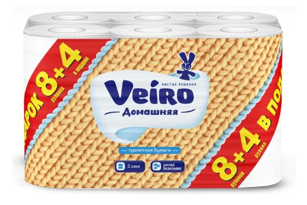 Туалетная бумaга "Veiro Домашняя", (12шт)
