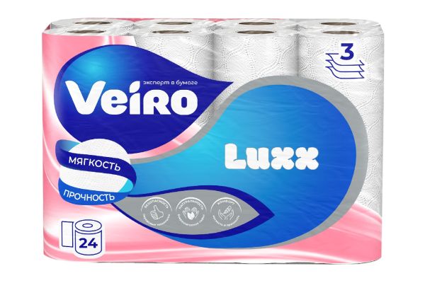 Туалетная бумага "Veiro LUXX" 3cл., (24шт)