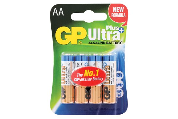 Батарейки GР Ultra Plus, Alkaline, блистер, АA (4 шт.)