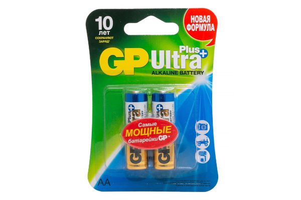 Батарейки GР Ultra Plus, Alkaline, блистер, АA (2 шт.)