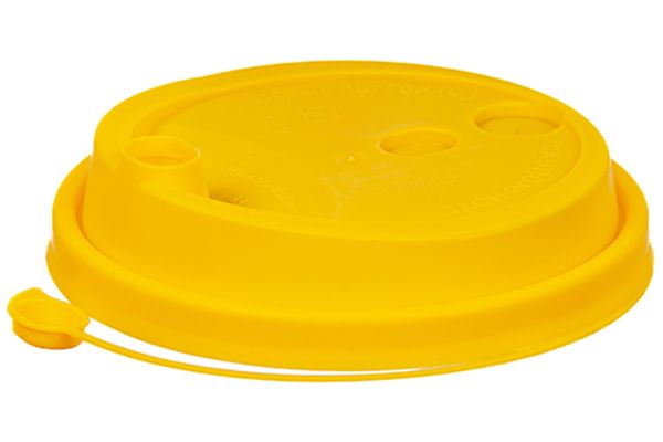 Крышка для бумажного стакана D=90мм, (50шт) Матовая Желтая (ВЗЛП)
