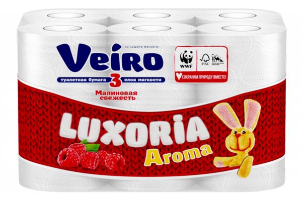 Туалетная бумага "Veiro Luxoria" 3сл. (12шт) белaя ароматиз.