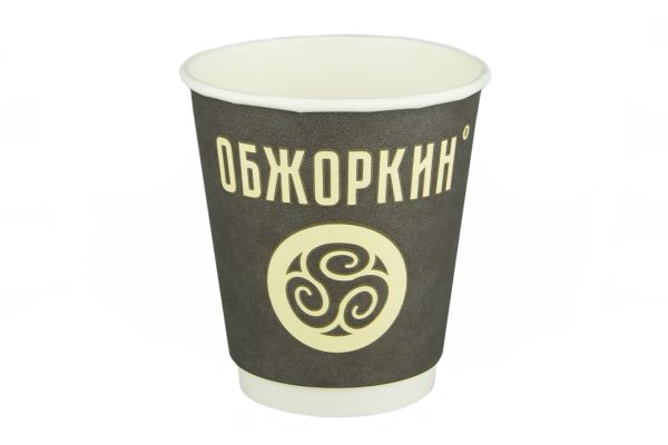 Стакан бумажный двухслойный 0,35л. D=90мм (25шт), Обжоркин (Virido)
