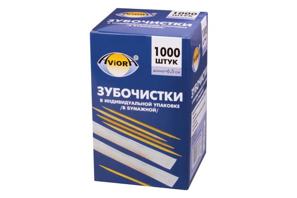 Зубочистки в упаковке (бумажной) 1000шт, AVIORA, (401-610)