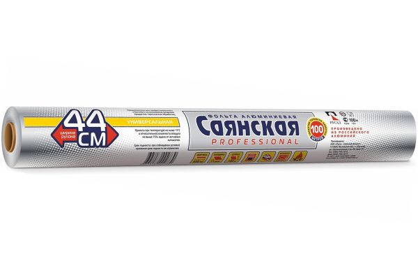 Фольга Саянская Professional 44см*100м*11мкм, Универсальная, (У100-11-440х8)